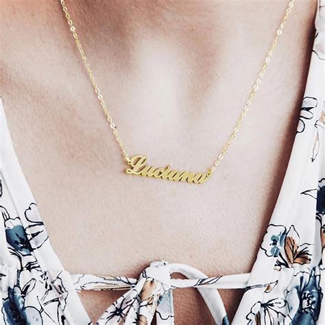 Custom Gold Name Necklace Sincerely Silver