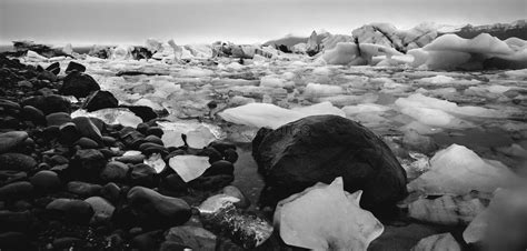 Large Blocks Of Broken Ice From An Icelandic Glacier Stock Image