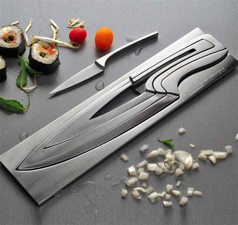 Knife Within A Knife Stainless Steel Nested Cooking Knife Set
