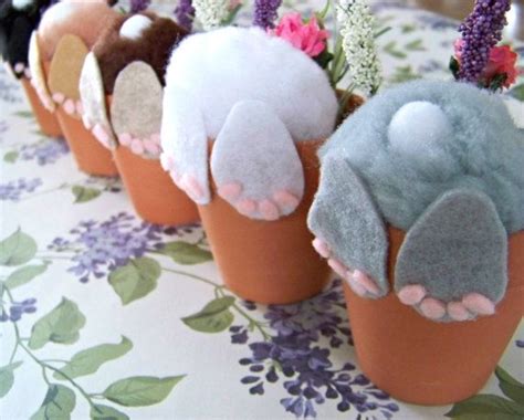 Curious Little Bunny Pot Bunny In Flower Pot Easter Decor Cute