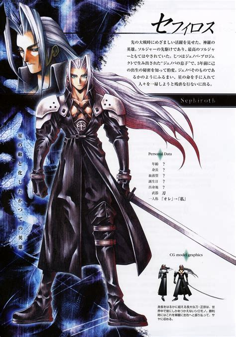 Everything from the destruction of nibelheim to his horrific final form has become iconic moments in video game history. Sephiroth (Final Fantasi VII / Ehrgeiz)