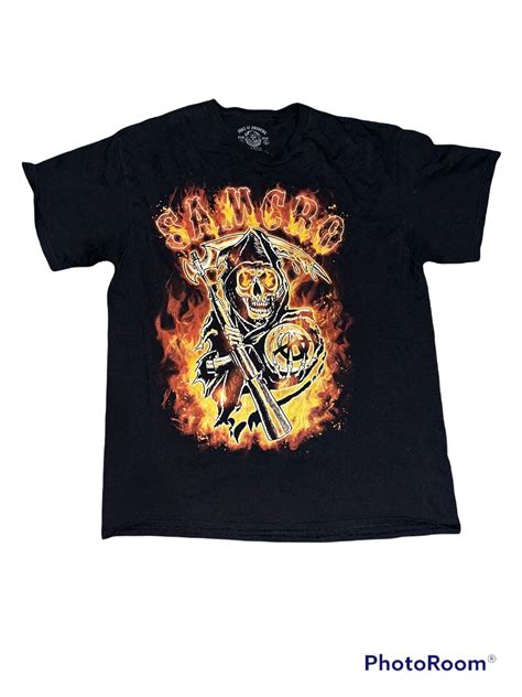 Vintage Sons Of Anarchy Samcro Grim Reaper Fire Flames T Shirt Grailed