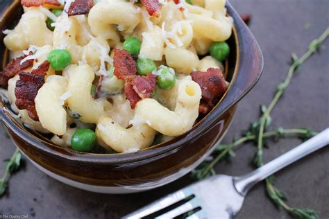 Creamy Mac And Cheese With Peas Bacon And Caramelized Onions 32 The