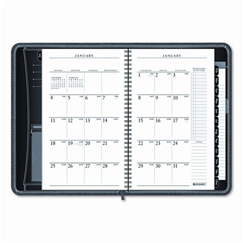 Executive Weeklymonthly Planner With Zippered Flexible Cover 4 58 X