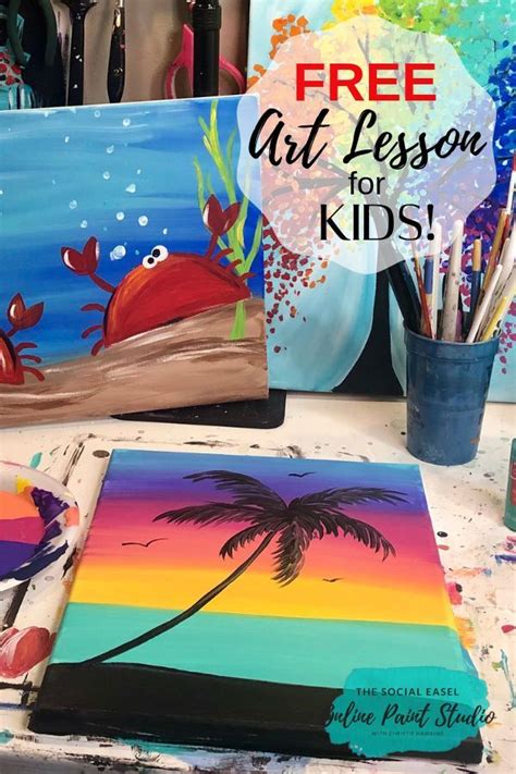 Free Kids Paint Lesson Kids Canvas Art Kids Painting Class Kids
