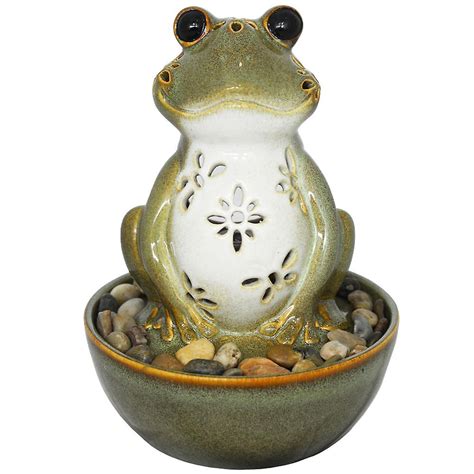Frog Tabletop Indoor Fountain Water Feature With Led Light And