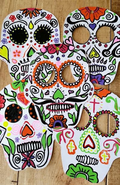 Sugar Skull Masks From Recycled Boxes My Pinterventures