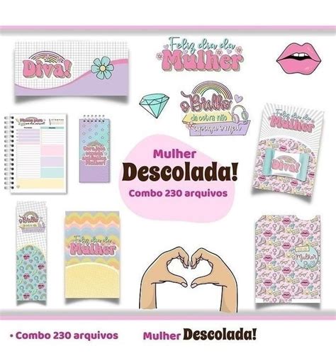 Kit Digital Dia Da Mulher Encadernação Mimos Personalizados Midas Design