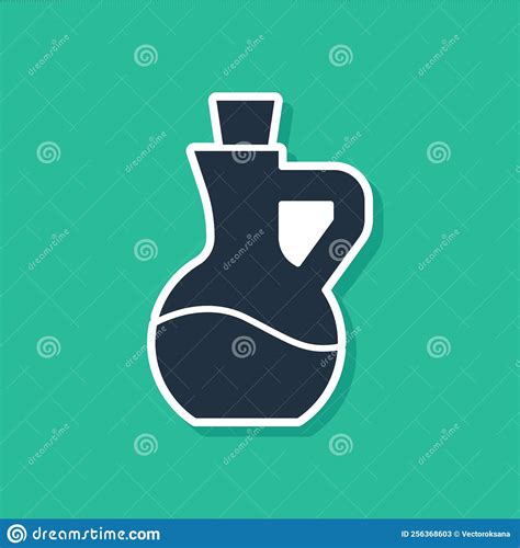 Blue Bottle Of Olive Oil Icon Isolated On Green Background Jug With Olive Oil Icon Stock Vector