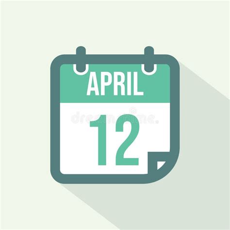 Calendar Icon Of 12 April Vector Stock Vector Illustration Of
