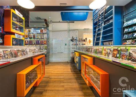 Gamer Decor Hobby Shop Retro Futurism Store Design Wall Display Plaza Minimalism Mood