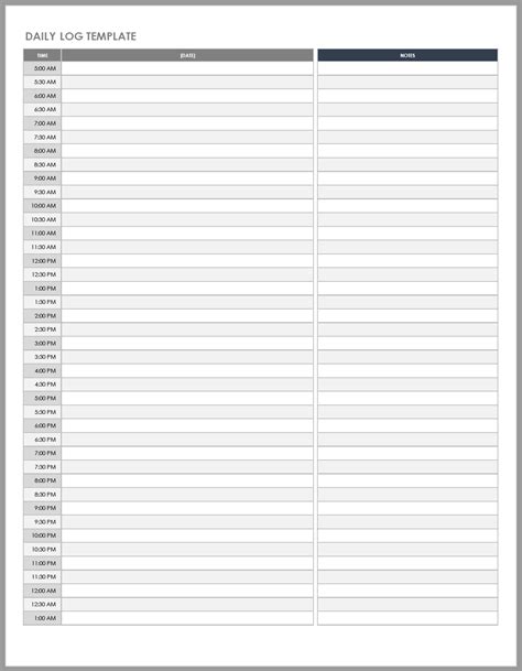 Printable Daily Log Templates 15 Free Printable Word Excel Pdf Vrogue