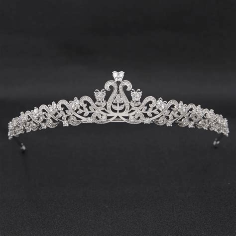 Crystals Rhinestone Full Cubic Zirconia Women Leaves Leaf Diademe Tiara Crown Bridal Wedding