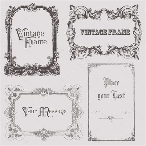 Marcos Vintage Y Elementos De Diseño Con Lugar Para Su Texto Vector