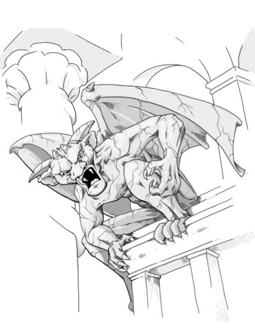 Gargoyle Coloring Page Free Printable Coloring Pages