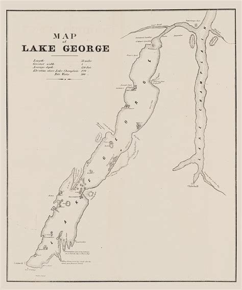 1853 Map Of Lake George New York Etsy