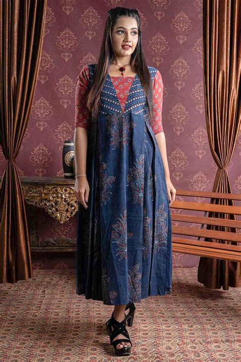 Ajrakh Printed Indo Western Dress Byhand I Indian Ethnic Wear Online I Sustainable Fashion I