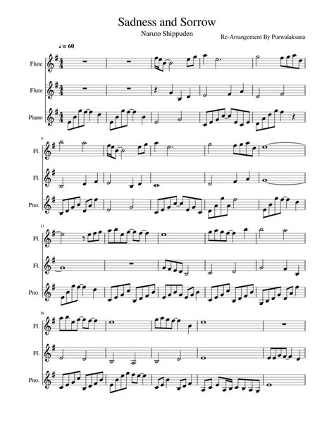 Naruto childhood memories for flute by drakon thedragon. Sadness and Sorrow-Naruto Sheet music for Piano, Flute (Mixed Trio) | Musescore.com