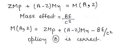 if m a z m p and m n denote the masses of the nucleus a zx proton and neutron respectively