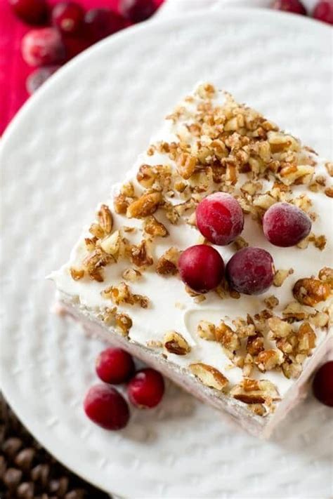Creamy Frosted Cranberry Dessert Easy No Bake Recipe In 10 Minutes