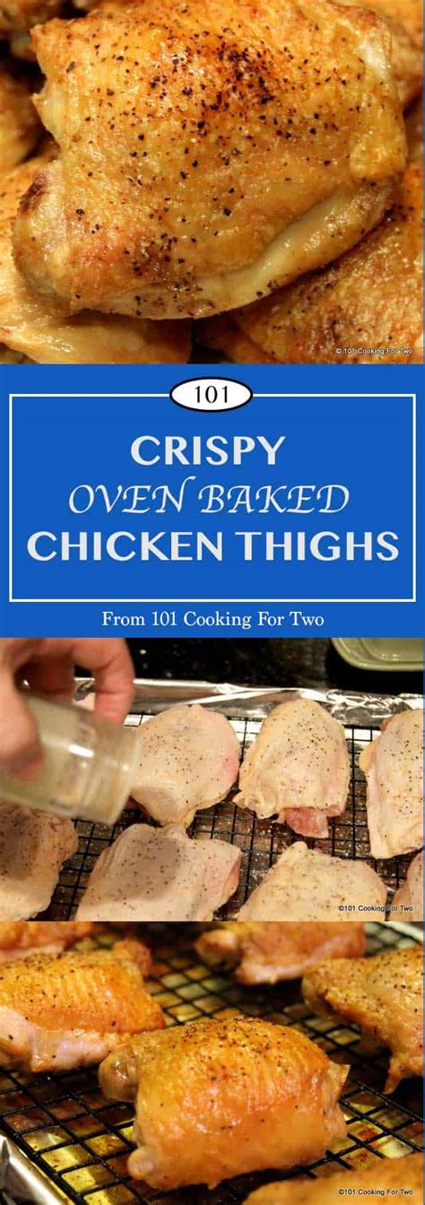 Welcome to my kitchen corner on the internet! Crispy Oven Baked Chicken Thighs | 101 Cooking For Two