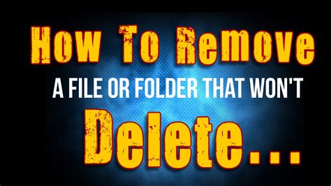Folder Cant Delete How To Remove Folders That Wont Delete Youtube