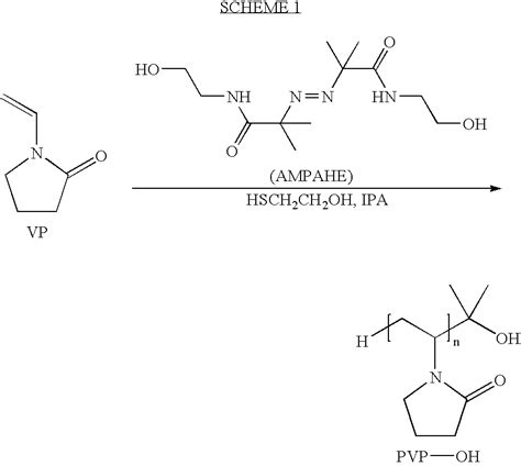 Patent Us7262253 Process For The Preparation Of Amphiphilic Poly N Vinyl 2 Pyrrolidone