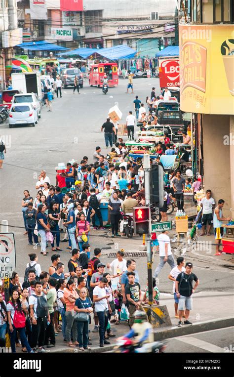 Aerial View Of Pederstrians Crossing Colon Street Cebu City