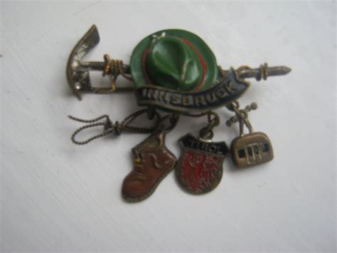 Vintage Innsbruck Enameled Brooch Pin 1950s Austria Souvenir