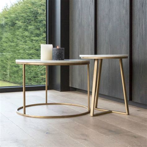 Small Marble Gold End Table Pyra Modern Style Home Couture Miami