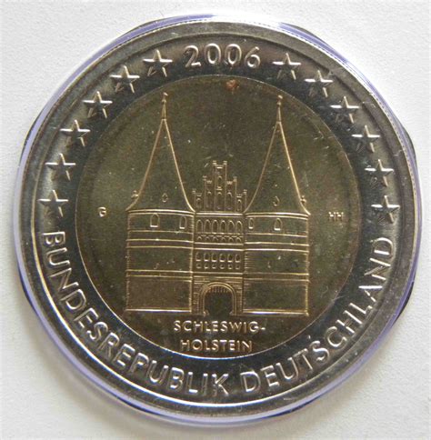 Germany 2 Euro Coin 2006 Schleswig Holstein Holstentor Lübeck G