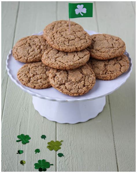 Roll out dough to 1/4 inch thick and cut into squares and triangles with a knife (approximately 2 inches in diameter). Irish Whiskey Oatmeal Cookies
