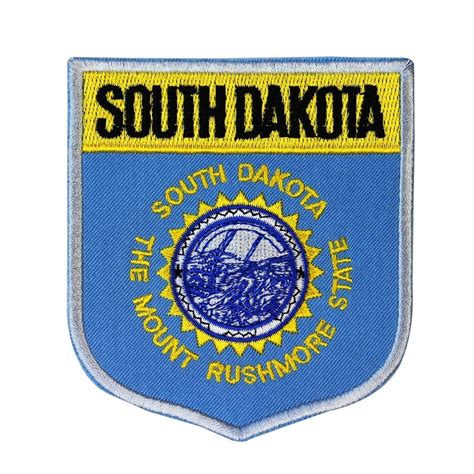 State Flag Shield South Dakota Patch Badge Travel Embroidered Sew On