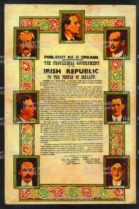 Proclamation Of The Irish Republic 1916 Leaders And Celtic Surround