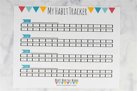 Free Printable Habit Tracker To Help You With Your Goals Mary Martha Mama