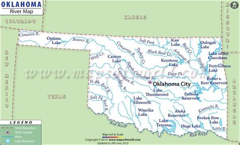 Oklahoma Rivers Map Rivers In Oklahoma Map Oklahoma River