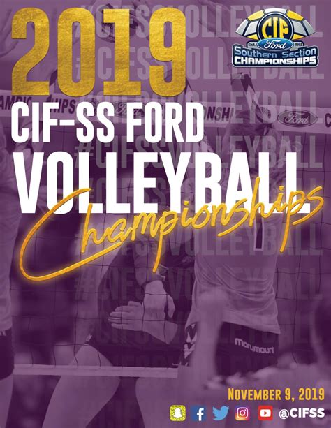 2019 Cif Ss Ford Girls Volleyball Championship Program By Cif Southern