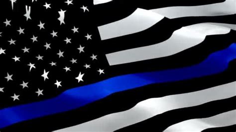 Police Flag Transition Waving Wind Video Footage Full Thin Blue ⬇ Video