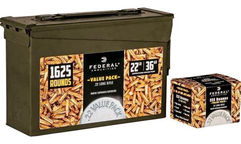 Federal 22 Long Rifle Ammunition F725ac1 36 Grain Hollow Point Can 1625