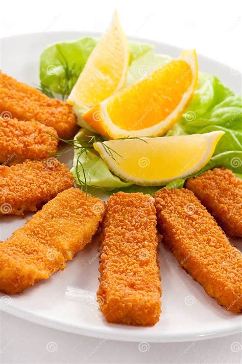 Fried Fish Fingers Stock Photo Image Of Seafood Fish 16425690