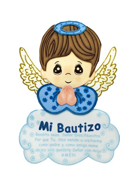 19 Mi Bautizo Blue Angel With Halo Foami Fm21by Baptism Decorations