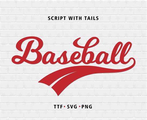 Baseball Font With Tails Baseball Font Ttf Svg Text Tails Baseball