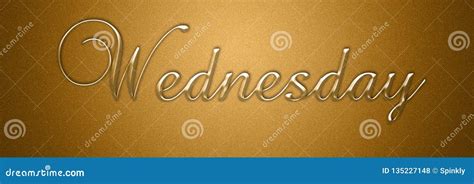 Wednesday Day Of The Week Text Title Background Design Stock