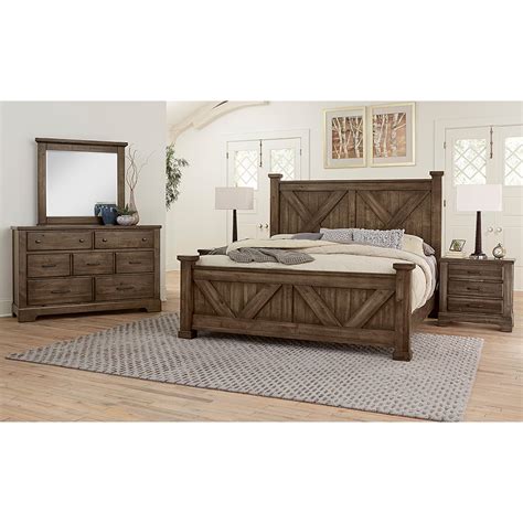 Rustic King Bedroom Set Signature Design By Ashley Naydell 4 Piece Rustic Gray King Bedroom