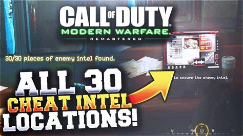 All 30 Intel Cheat Locations Modern Warfare Remastered Intel Guide