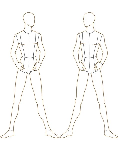 Printable Costume Design Template Basic Male Croquis Sparenbesparen