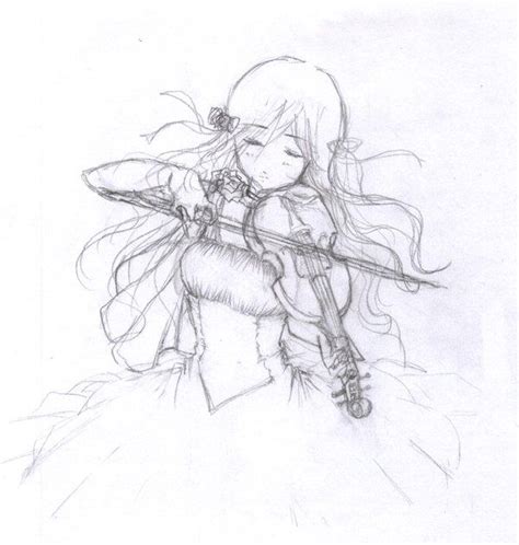 I Wanted To Draw A Violin By Sinussa On Deviantart Drawings Line Art