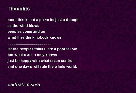 Thoughts Thoughts Poem By Sarthak Mishra