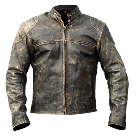 Mens Cafe Racer Vintage Distressed Leather Biker Jacket Xtremejackets