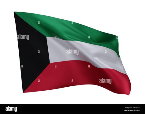 3d Illustration Flag Of Kuwait Kuwaiti High Resolution Flag Isolated